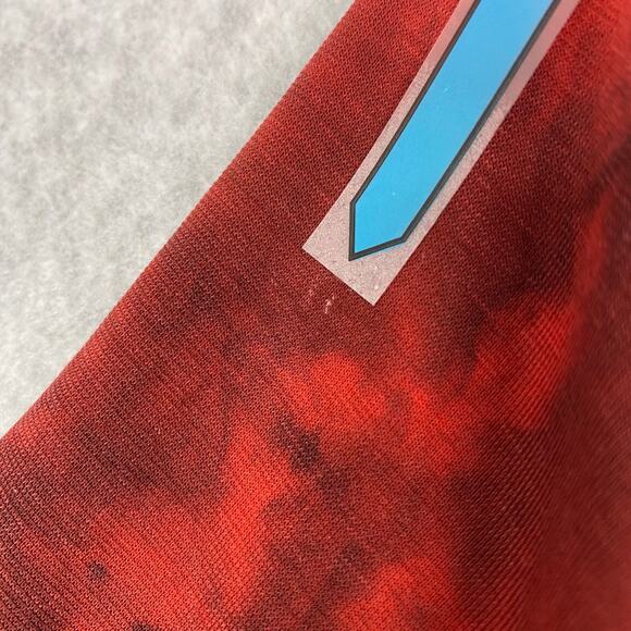 Lululemon Mens M Evolution Polo Shirt in Tidal Dye Grenadine Red Cassis - Picture 5 of 6